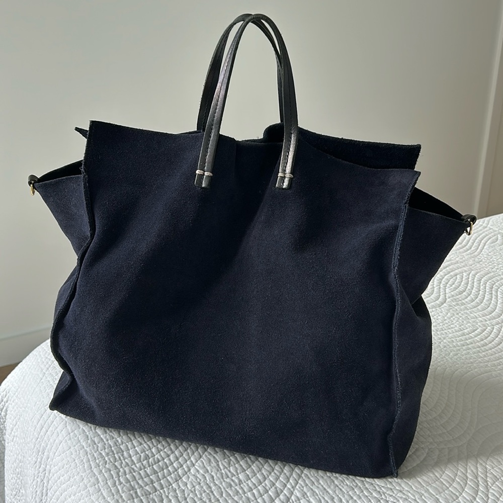 Clare V. Simple Tote - Navy Suede
